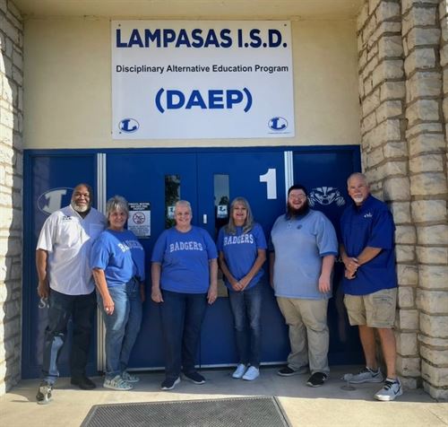 From left to right: Warren Scott - Director, Penny Shaw - Educational Aide, Shirley Myers - Educational Aide, Audra Taylor - Educational Aide, Brandyn Lee - Teacher, Jim Burks - Teacher, 