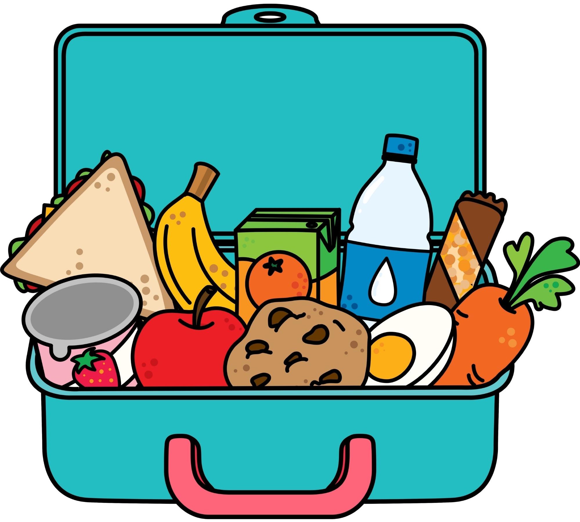 Lunch box with food spilling out